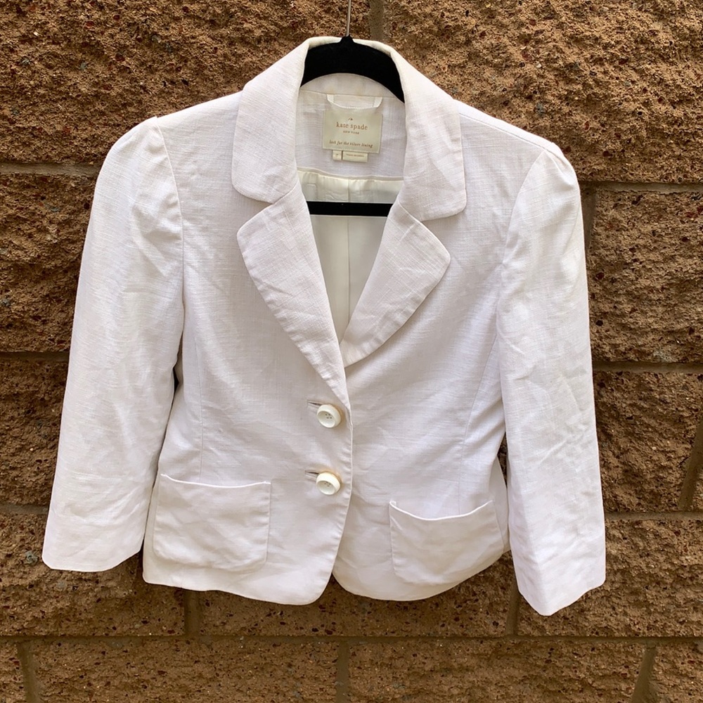 kate spade ♠️ linen jacket beige size 2